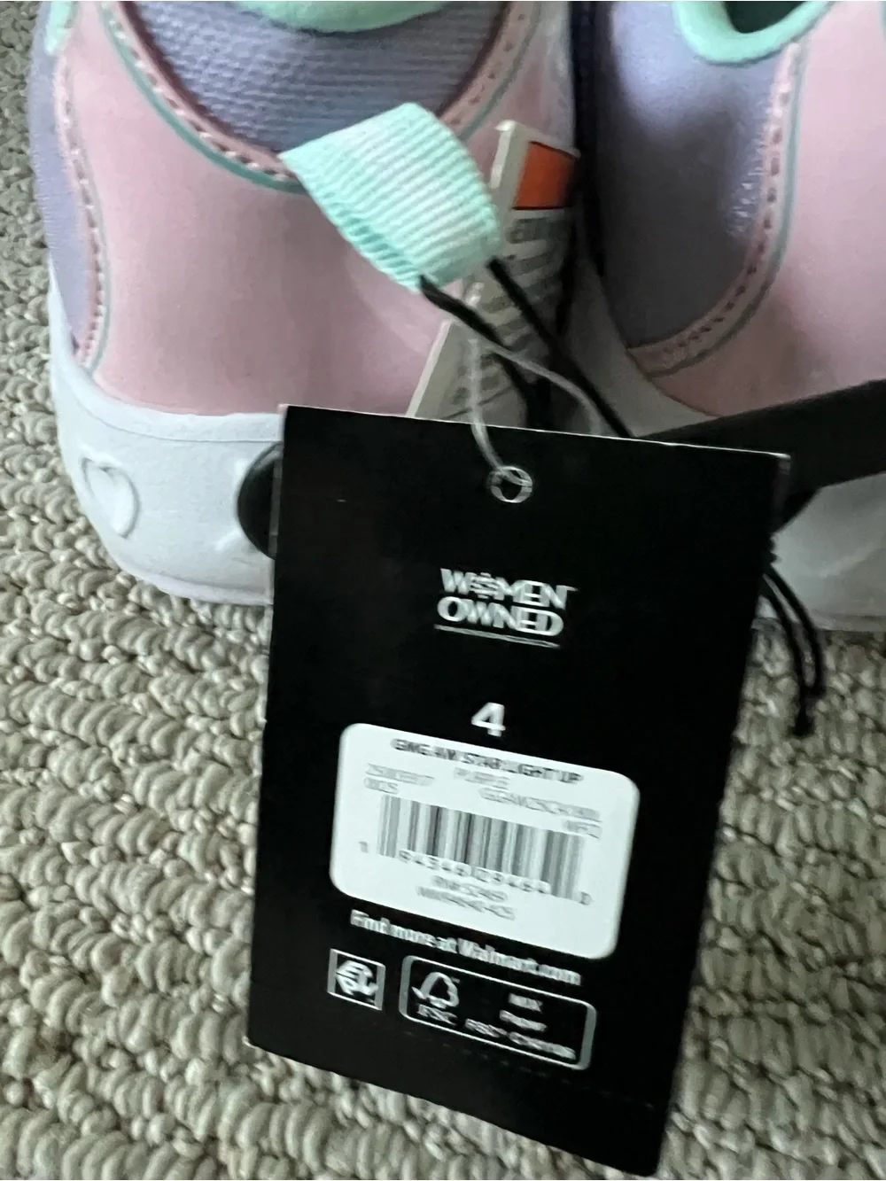 Athletic Works Girls' Star Light-Up Sneakers size4 NWT $15